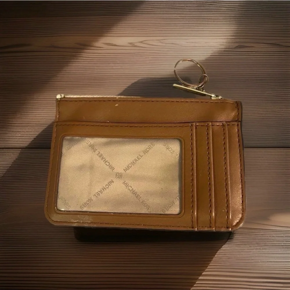 Michael Kors Metallic Gold MK Logo Card Pouch Wristlet